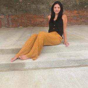 Mustard cheetah pants